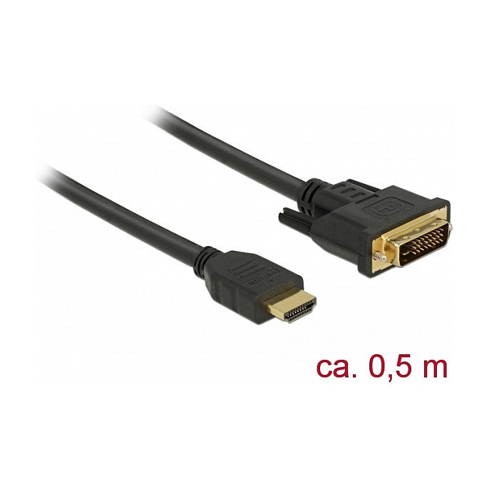 DELOCK HDMI zu DVI 24+1 Kabel bidirektional 0.5 m