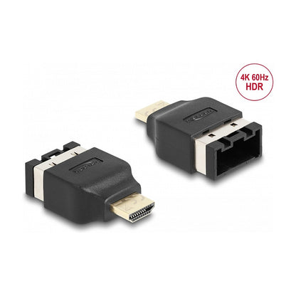 DELOCK HDMI Automotive Adapter HDMI-E Buchse zu HDMI-A Stecker 4K 60 Hz