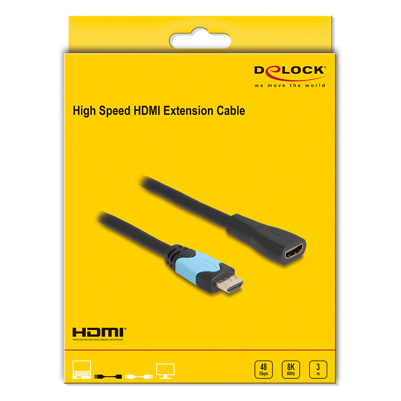 DELOCK High Speed HDMI Verlngerungskabel 48 Gbps 8K 60Hz 3m
