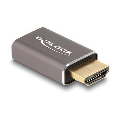 DELOCK HDMI Adapter Stecker zu Buchse 8K 60 Hz grau Metall