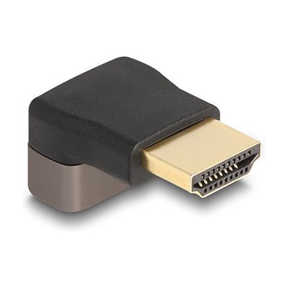 DELOCK HDMI Adapter Stecker zu Buchse 90 oben gewinkelt 8K 60 Hz grau Metall