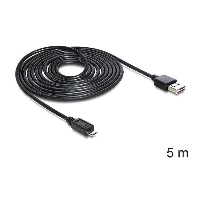 DELOCK Kabel EASY USB 2.0-A > Micro-B Stecker/Stecker 5 m