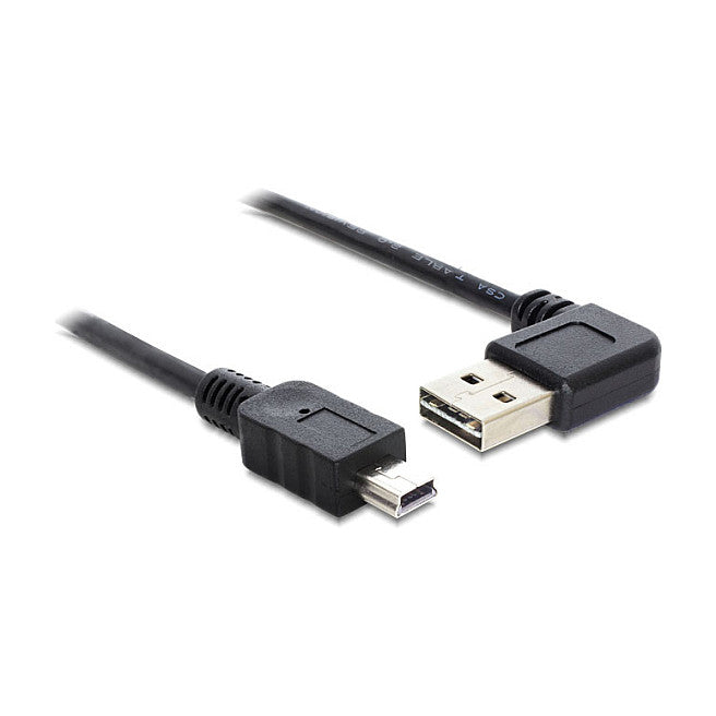 Kabel EASY-USB 2.0 Typ-A Stecker gewinkelt links / rechts > USB 2.0 Typ Mini-B Stecker 5 m