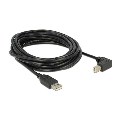 DELOCK Kabel USB 2.0 Typ-A Stecker > USB 2.0 Typ-B Stecker gewinkelt 5m schwarz
