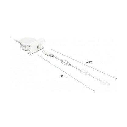 DELOCK Easy 45 Modul USB 2.0 Ausrollkabel USB Typ-A zu USB Type-C weiss