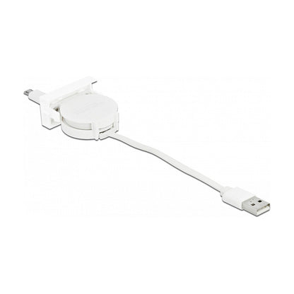 DELOCK Easy 45 Modul USB 2.0 Ausrollkabel USB Typ-A zu EASY-USB Typ Micro-B weiss