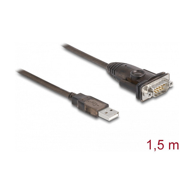 Delock Adapter USB2.0 Typ-A zu 1 x Seriell RS-232 D-sub9 pin
