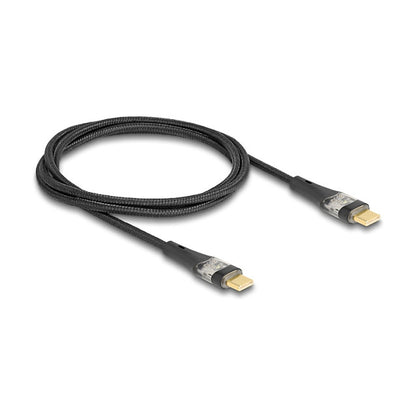 DELOCK USB 2.0 Typ-C St. zu St. transparent PD 3.0 100 W 1 m