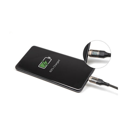 DELOCK USB 2.0 Daten- und Schnellladekabel USB Type-C Stecker zu Stecker PD 3.0 100 W mit Leistungsanzeige transparent 2m