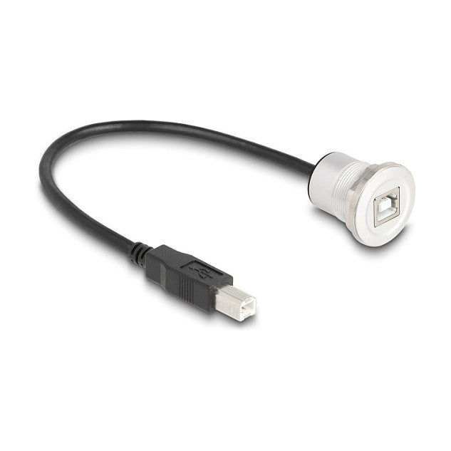 DELOCK USB2.0 Typ-B Einbaubuchse mit Kabelp. St. Alu.30cm