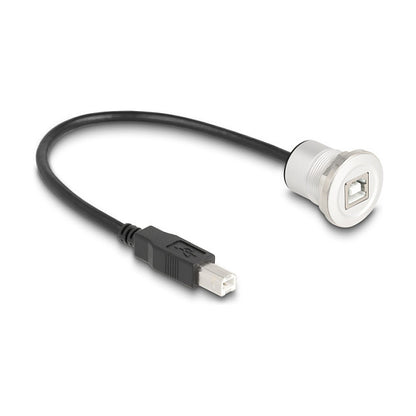 DELOCK USB2.0 Typ-B Einbaubuchse mit Kabelp. St. Alu.30cm