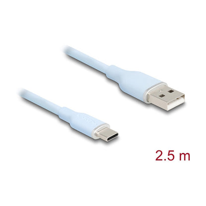 DELOCK USB 2.0 Kabel USB Typ-A St > USB Typ-C St 2.5m blau