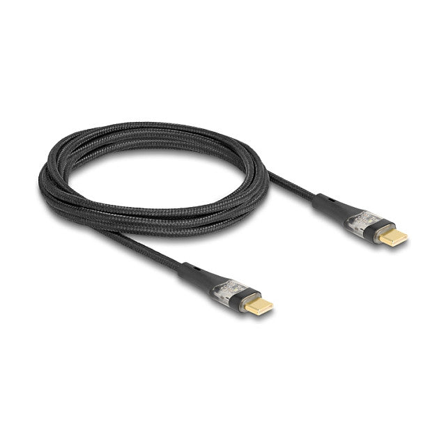 DELOCK USB 2.0 Typ-C St. zu St. transparent PD 3.0 100 W 2 m