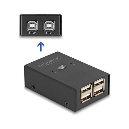 DELOCK USB 2.0 Switch für 2 PC an 4 Geräten