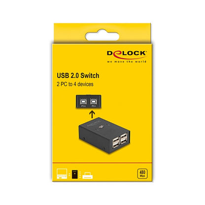 DELOCK USB 2.0 Switch für 2 PC an 4 Geräten