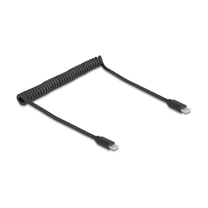 DELOCK USB 2.0 Type-C Spiralkabel Stecker-Stecker 0.45-0.75m