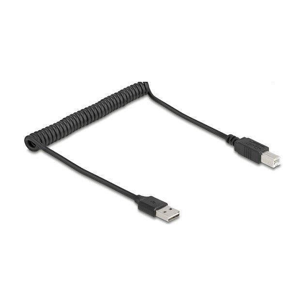Delock Spiralkabel EASY-USB 2.0 Typ-A Stecker zu USB Typ-B