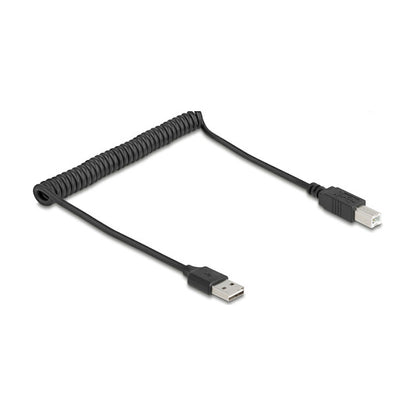 Delock Spiralkabel EASY-USB 2.0 Typ-A Stecker zu USB Typ-B