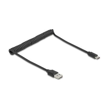 Delock Spiralkabel EASY-USB 2.0 Typ-A Stecker zu USB Type-C