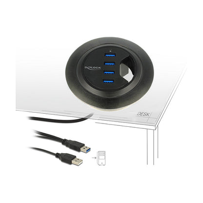 DELOCK Tisch-Hub 4 Port USB 3.0