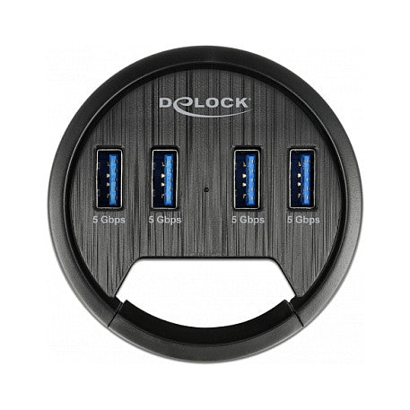 DELOCK 4 Port Tisch-Hub mit 4x SuperSpeed USB Typ-A Port