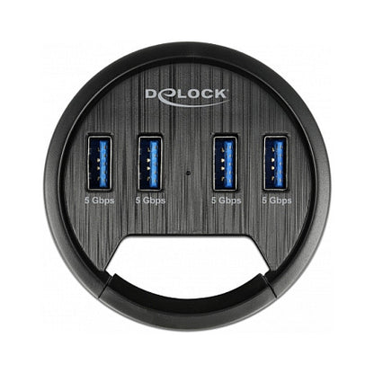 DELOCK 4 Port Tisch-Hub mit 4x SuperSpeed USB Typ-A Port
