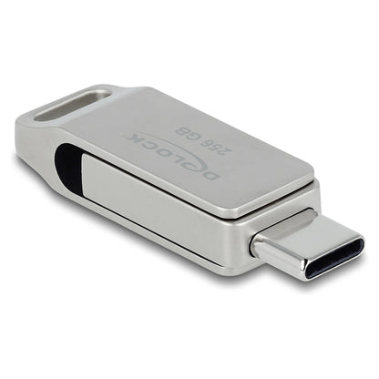 STICK HUB DELOCK USB 5 Gbps USB-C + Typ-A Speicherstick 256GB - Metallgehuse