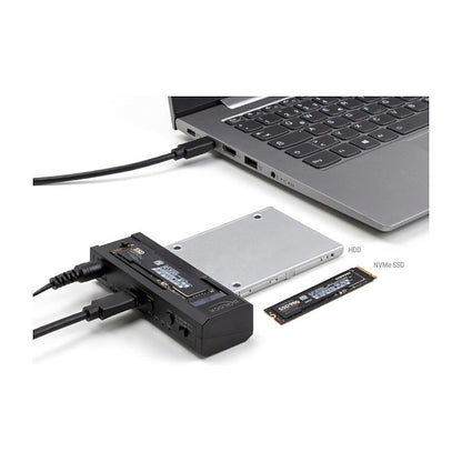 DELOCK USB Type-C Konverter fur 1 x M.2 NVMe SSD + 1 x SATA SSD / HDD mit Klon Funktion
