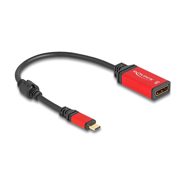 DELOCK USB Type-C zu DisplayPort Adapter DP Alt Mode 8K 30 Hz mit HDR Funktion rot