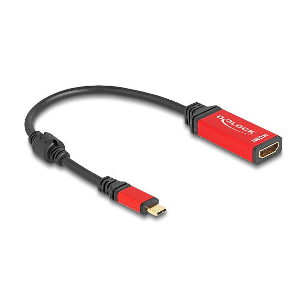 DELOCK USB Type-C zu HDMI Adapter DP Alt Mode 8K 60 Hz mit HDR Funktion rot