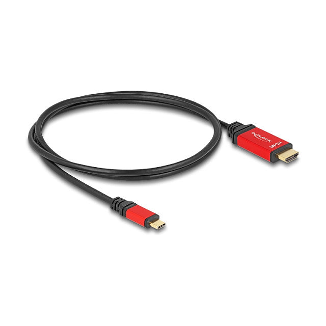 DELOCK ?USB Type-C zu HDMI Kabel DP Alt Mode 8K 60 Hz mit HDR Funktion 1m rot