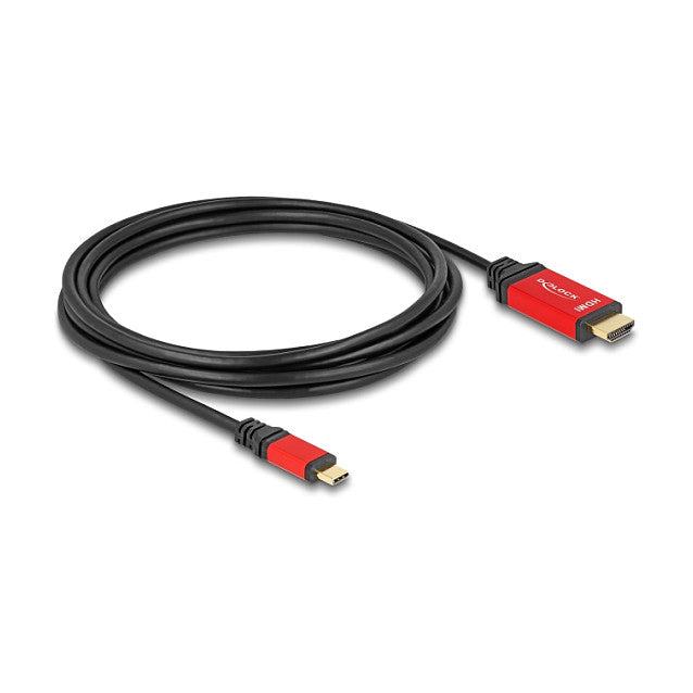 DELOCK ?USB Type-C zu HDMI Kabel DP Alt Mode 8K 60 Hz mit HDR Funktion 3m rot