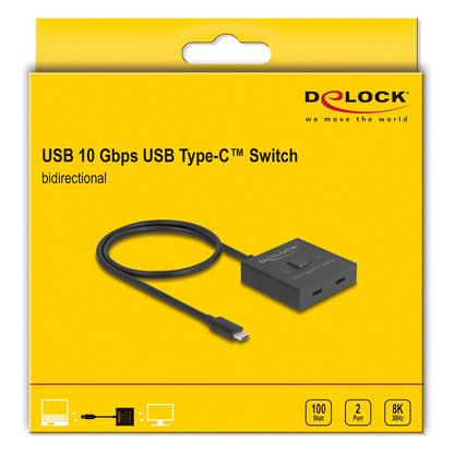 DELOCK USB 10 Gbps USB Type-C Switch 2 auf 1 bidirektional 8K