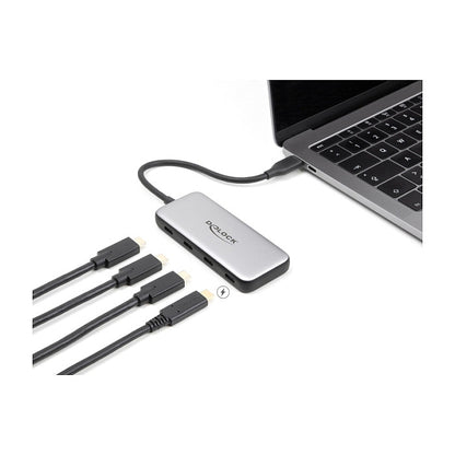 DELOCK USB 10 Gbps USB Type-C Hub mit 4 x USB Type-C Buchse und PD 85 Watt