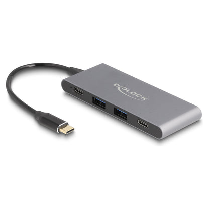 DELOCK 4 Port USB Type-C Hub mit 2 x USB Typ-A und 2 x USB Type-C 10 Gbps