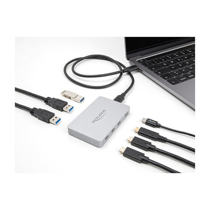 DELOCK 7 Port USB Hub mit 4 x USB Type-C Buchse und 3 x USB Typ-A Buchse mit PD 82 W