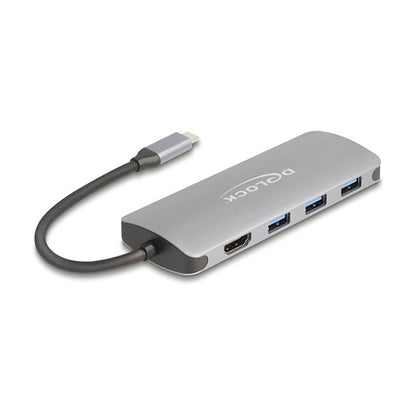 DELOCK 7 Port USB 10 Gbps Hub und 4K HDMI Ausgang mit USB Type-C Anschluss und PD 3.0 90 Watt