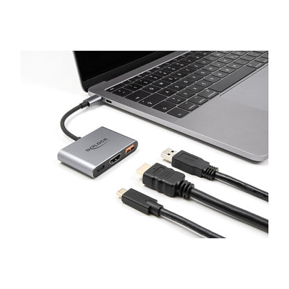 DELOCK USB Type-C Adapter zu HDMI 4K 30 Hz mit USB Typ-A und USB Type-C PD 2.0 90 W