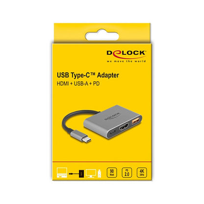 DELOCK USB Type-C Adapter zu HDMI 4K 30 Hz mit USB Typ-A und USB Type-C PD 2.0 90 W