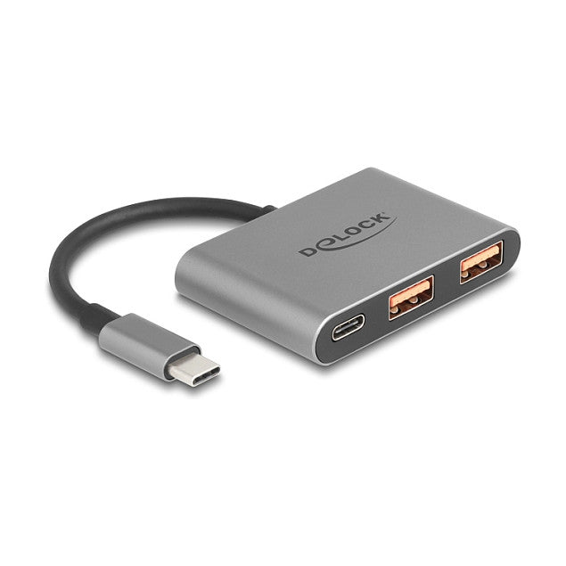 DELOCK 3 Port USB Hub 10 Gbps mit USB Type-C zu 1 x USB Type-C + 2 x USB Typ-A