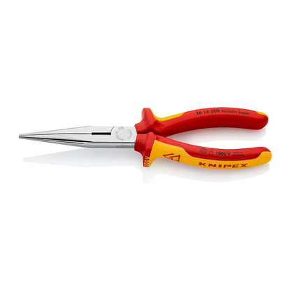KNIPEX Flachrundzange mit Schneide verchromt 200 mm