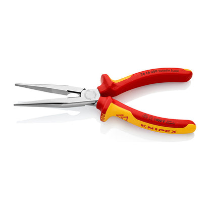 KNIPEX Flachrundzange mit Schneide verchromt 200 mm