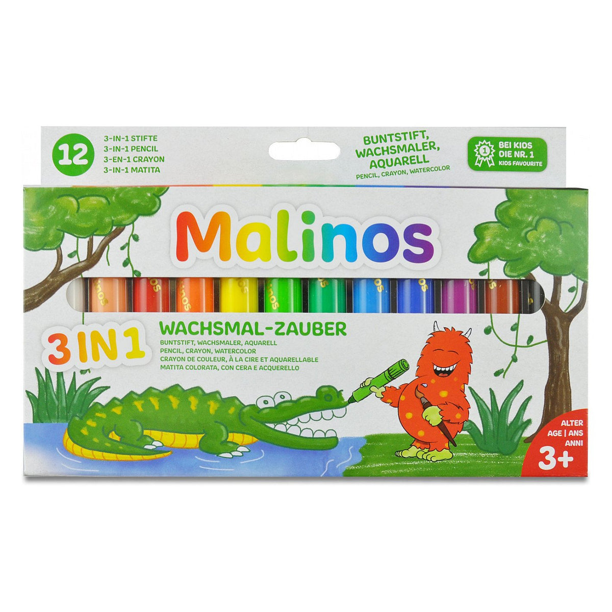 Malinos Wachsmalstifte Wachsmal-Zauber 12 Farben 3+