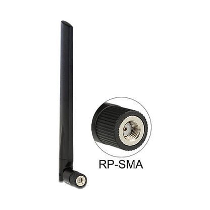 DELOCK Antenne WLAN RP-SMA 802.11 ac/a/h/b/g/n 3-5 dBi omni Gelenk schwarz