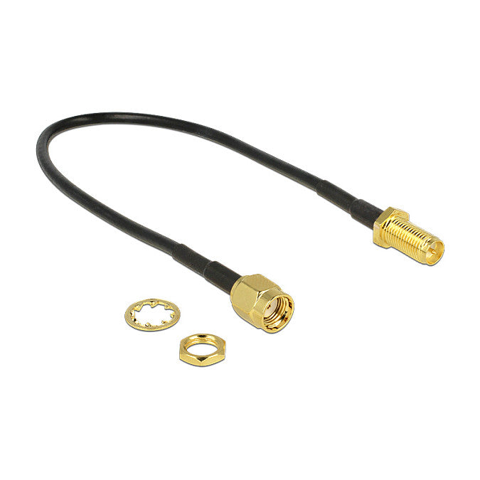 DELOCK HF RP-SMA Stecker > RP-SMA Buchse zum Einbau 200mm