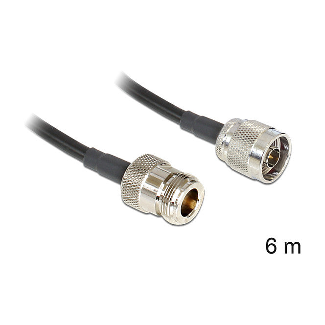 DELOCK Antennenkabel N Stecker > N Buchse LMR195 6m