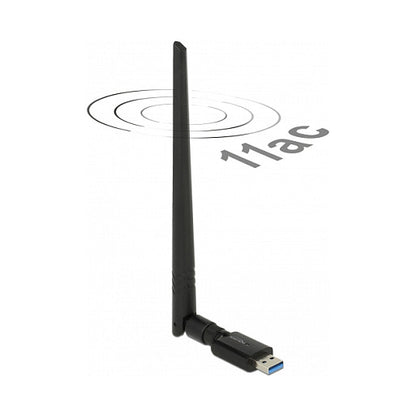 DELOCK USB 3.0 Dualband WLAN ac/a/b/g/n Stick 867 + 300 Mbps mit externer Antenne