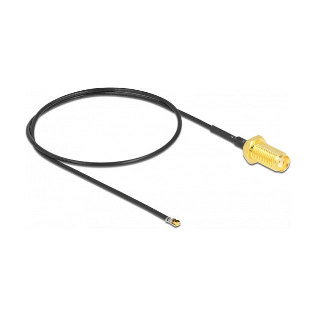 DELOCK Antennenkabel SMA Buchse zum Einbau zu MHF 4L LK Stecker 1.37 35cm Gewindelnge 10mm