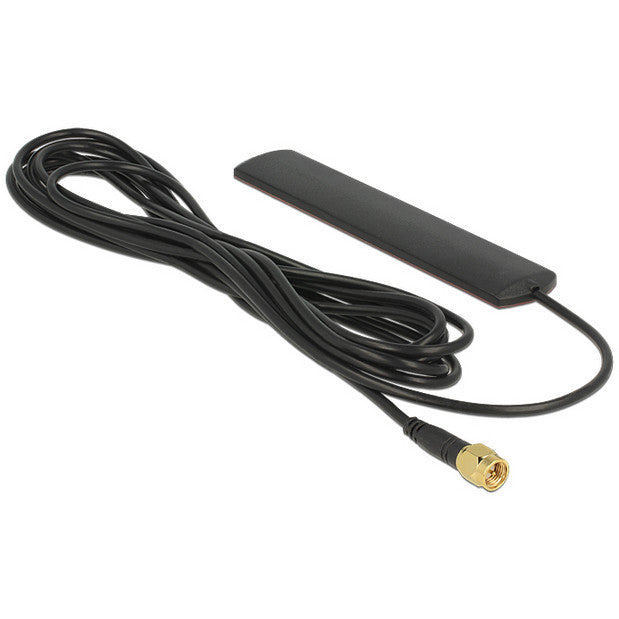 DELOCK LTE Antenne SMA 3 dBi omnidirektional starr schwarz Klebemontage