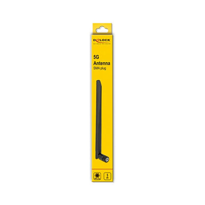 DELOCK 5G 3.4-3.8GHz Antenne SMA Stecker 5dBi 20cm omnidirektional mit Kippgelenk und flexiblem Material schwarz